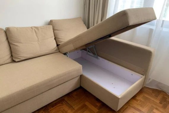 Used Sofa For Sale in Dubai - Ikea Sofa Cum Bed With Storage in UAE​